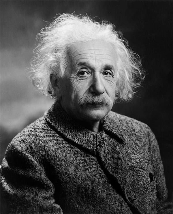 Albert Einstein — Historical photography; Cleaned version on Commons.